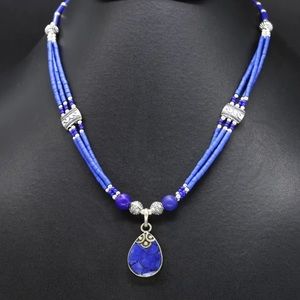 Tibetan silver Lapis Nepali necklaces